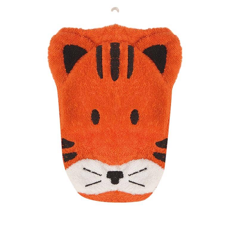 Organic Cotton Animal Washcloth - Tiger