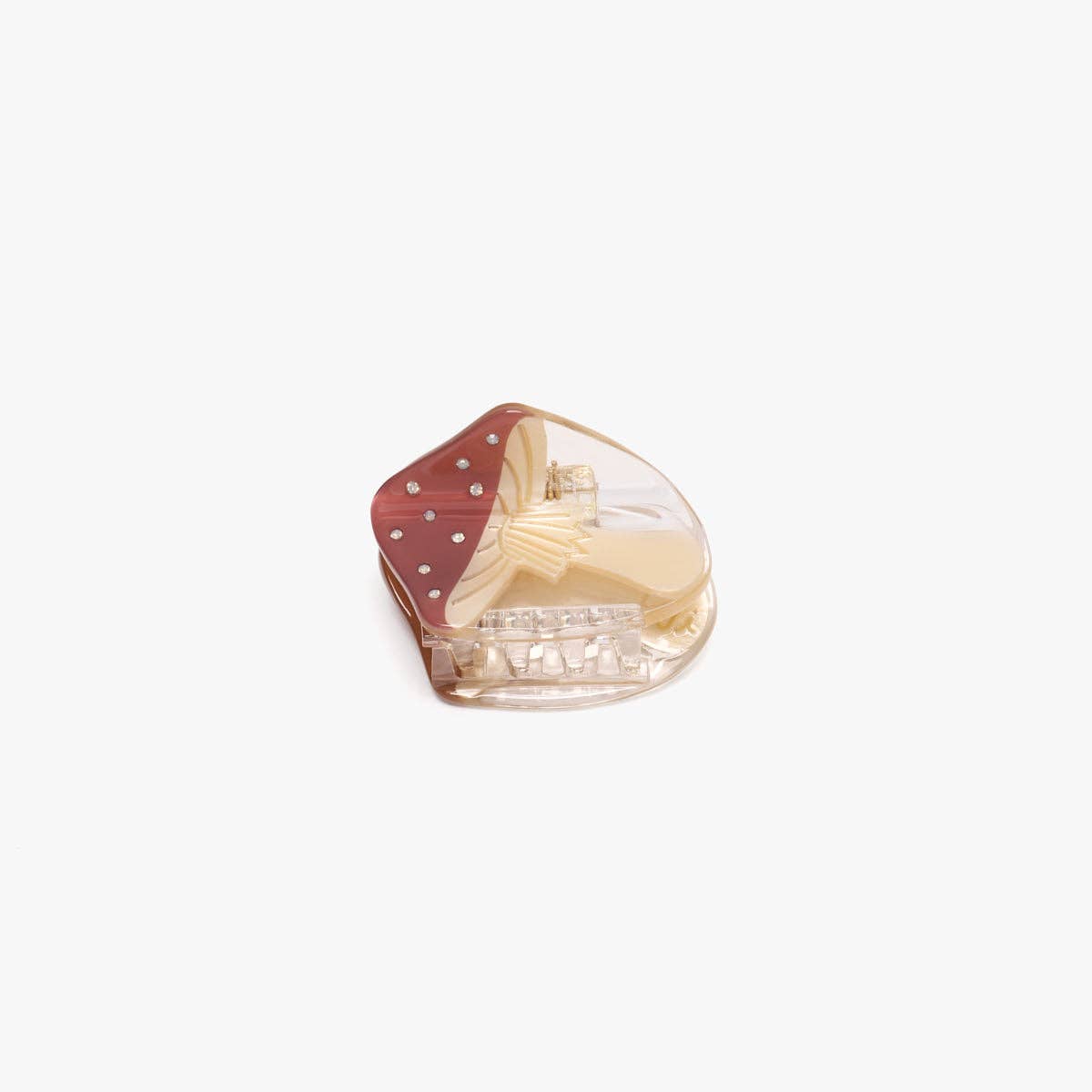 Mushroom Mini Claw - Acetate Hair Accessory with rhinestones