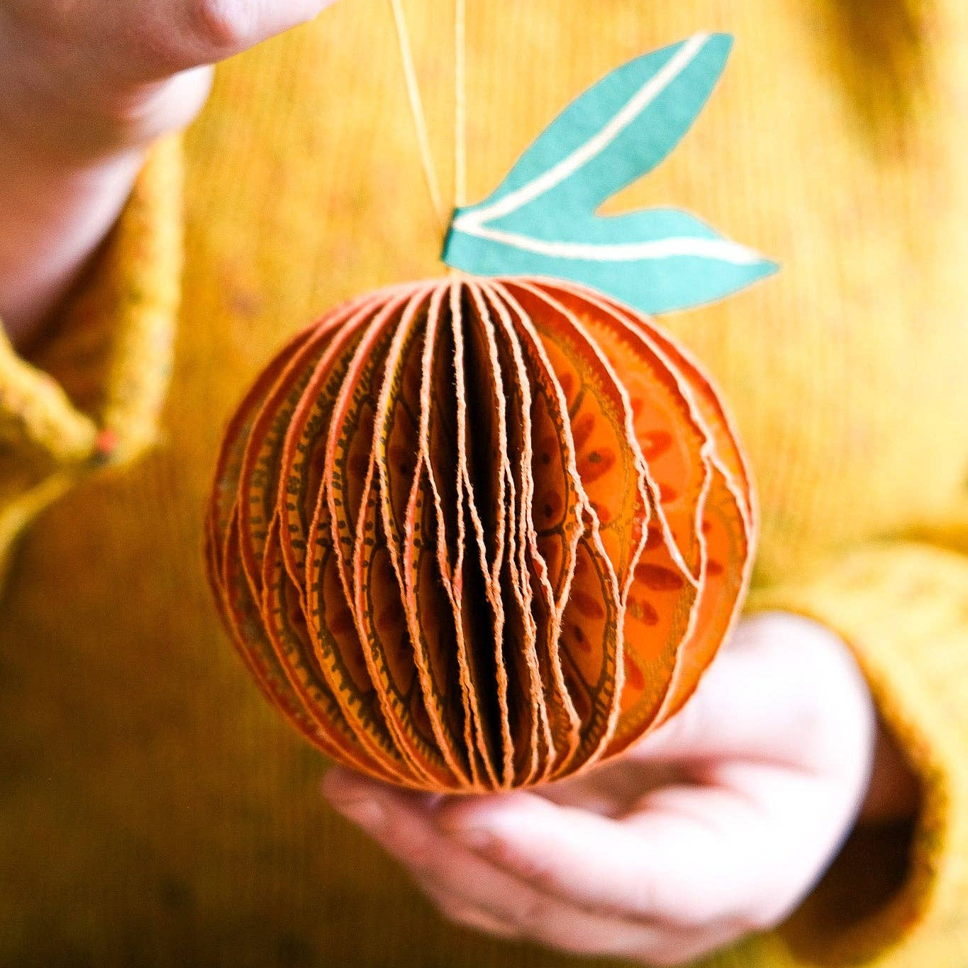 Orange Honeycomb Ornament