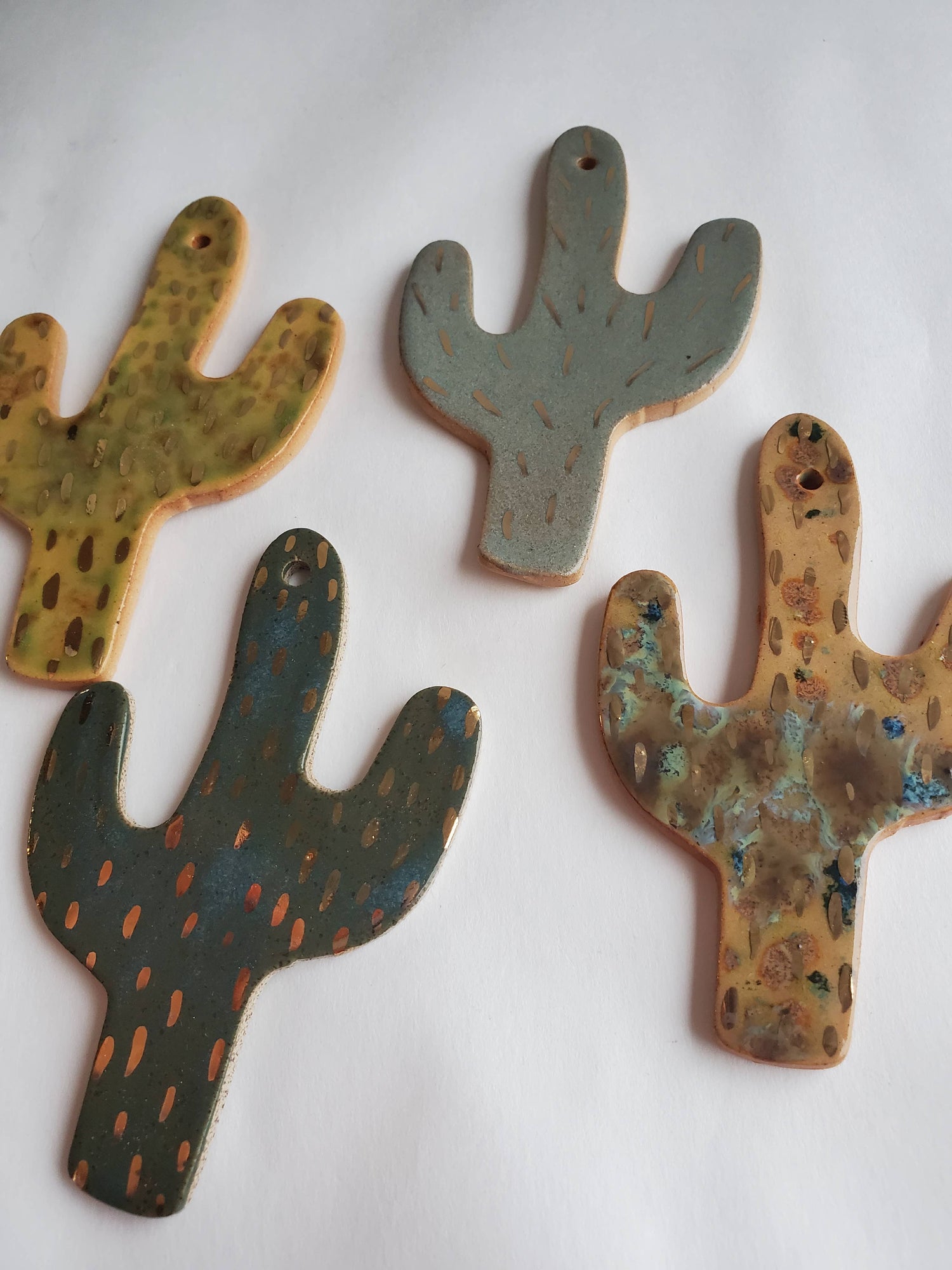 Green and Gold Cactus Ornament