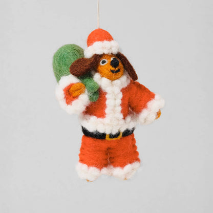 Dog Santa Felt Ornament