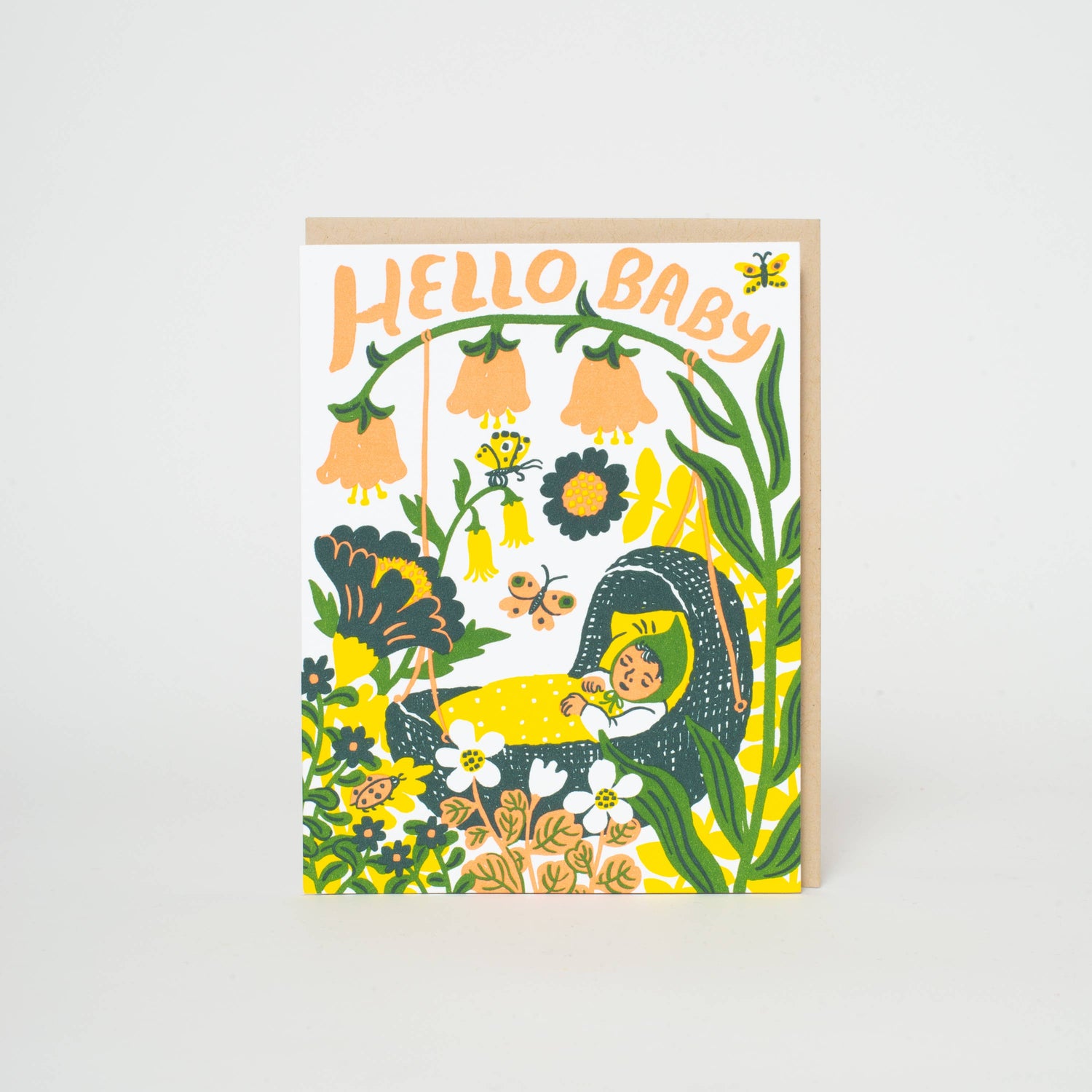 Hello Baby Bassinet Greeting Card