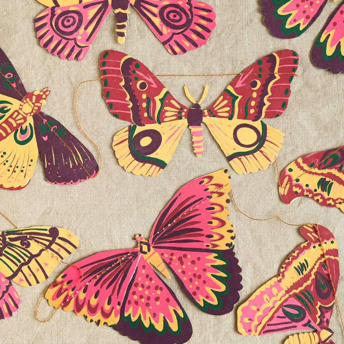 Colorful Butterflies Sewn Garland