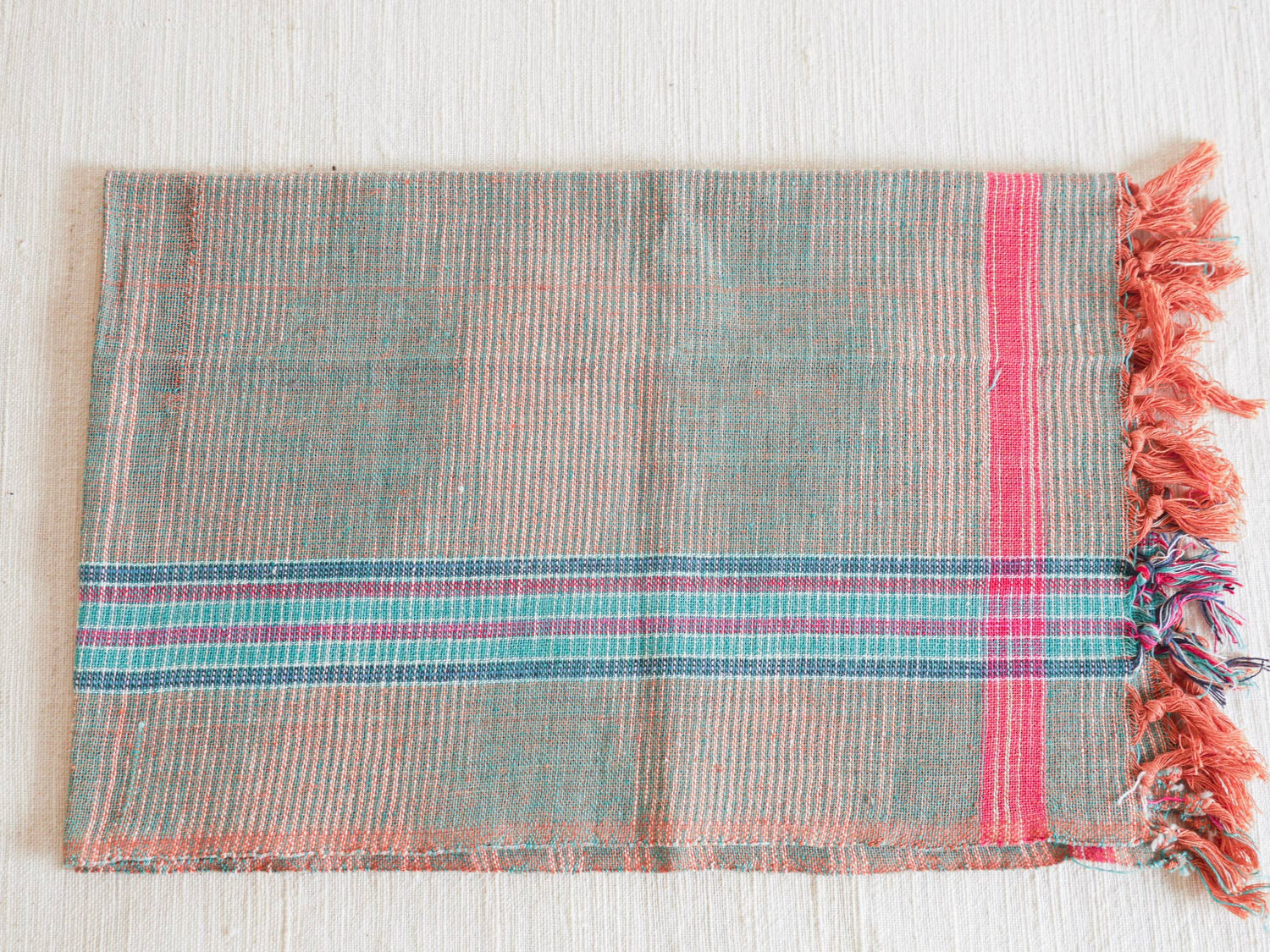 Tea Towel, "Space Dye" Turquoise Khadi