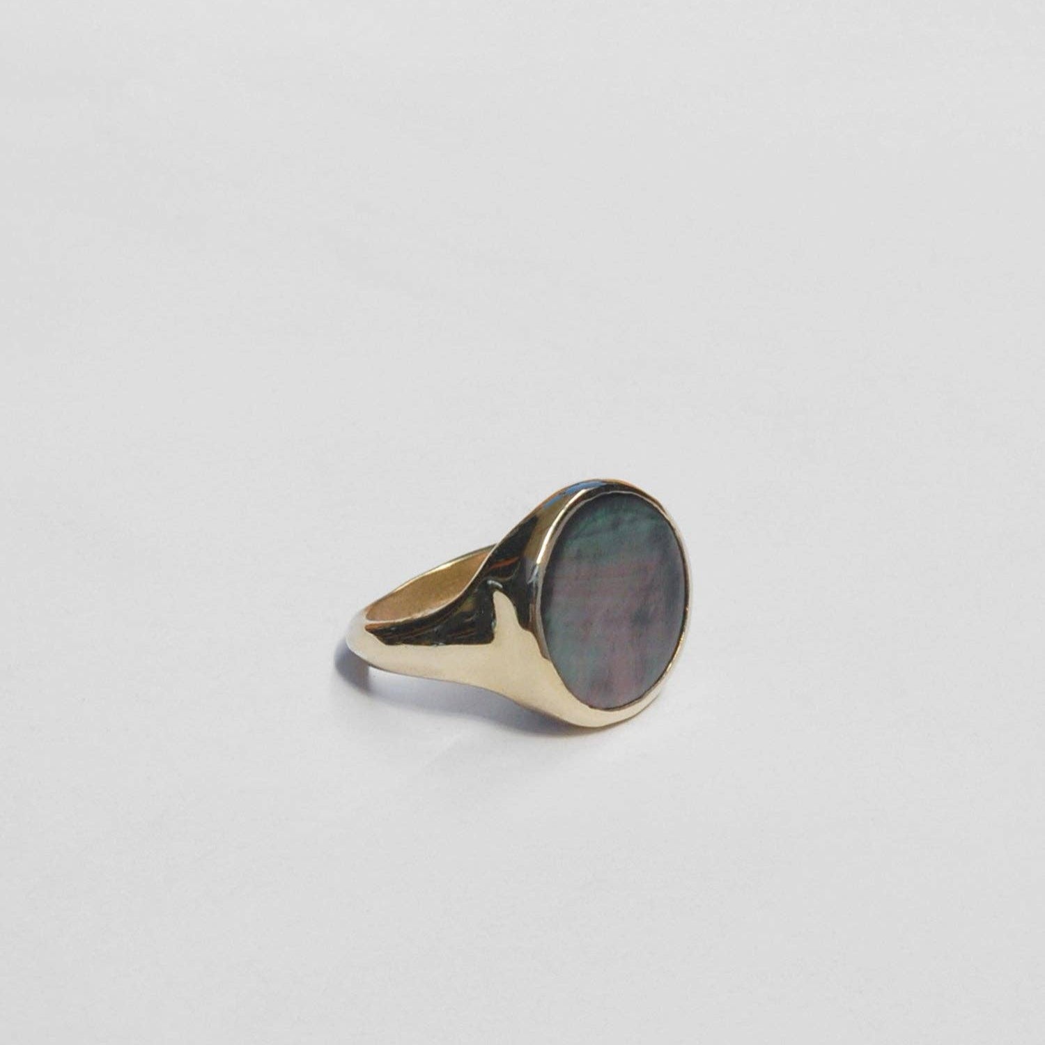 Lacuna Ring in Grey Mother of Pearl
