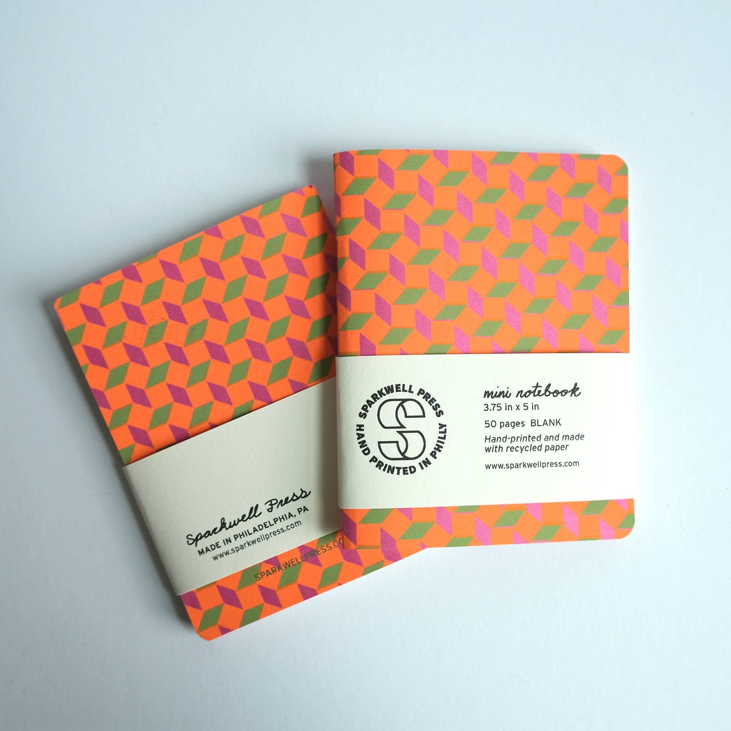 Box Pattern Mini Notebook - Pink