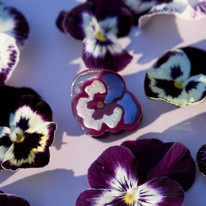 Micro Mini Pansy Claw - Small Purple Flower Hair Clip