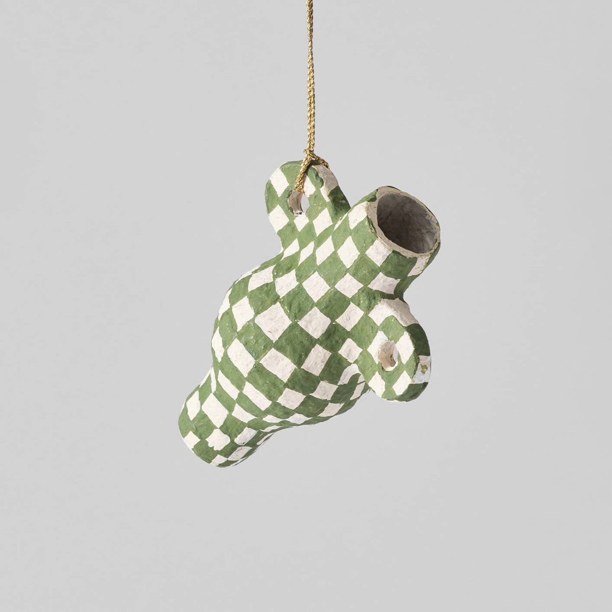 Check Green Vase Hanging Ornament