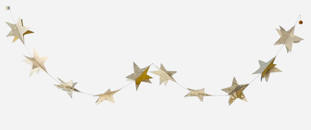 3D Paper garland Stars 6ft