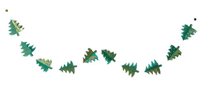 3D Paper garland, green trees 6ft