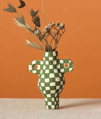 Check Green Vase Hanging Ornament