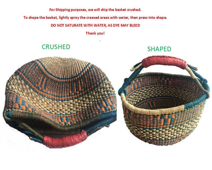 African Market Basket | Ghana Bolga Basket | Dye Free