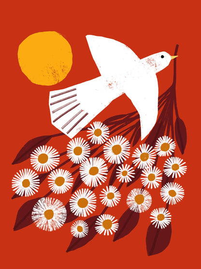 Red Dove Art Print