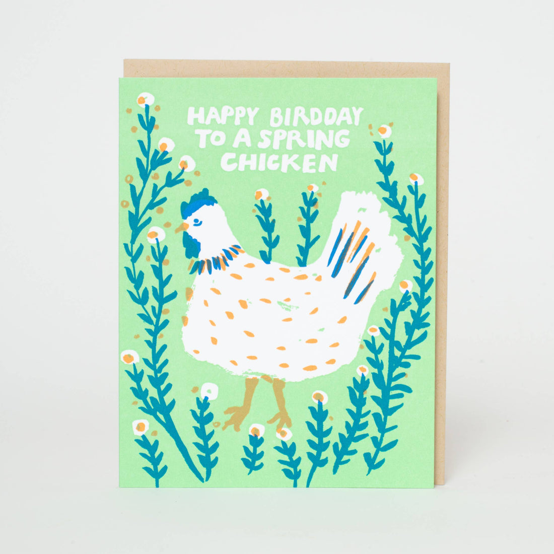 Spring Chicken Birthday Letterpress Greeting Card by Egg Press