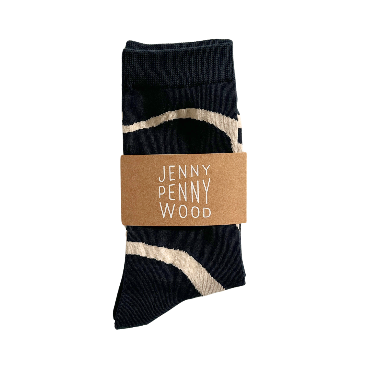 Crew Socks - Ziggy in Black &amp; Tan