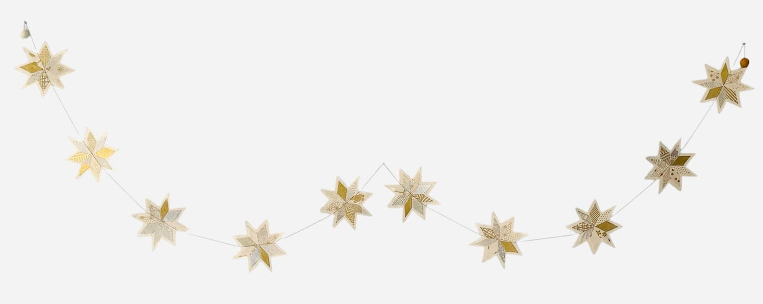 3D Paper garland, retro stars 6ft