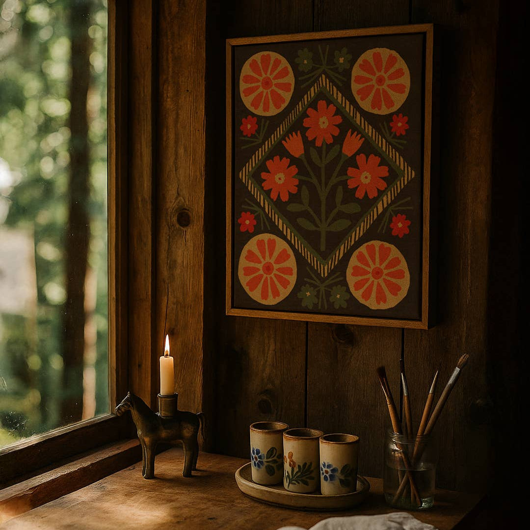 Folk Garden in Bloom Art Print