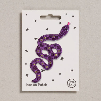 Purple Snake Iron-On Embroidered Patch