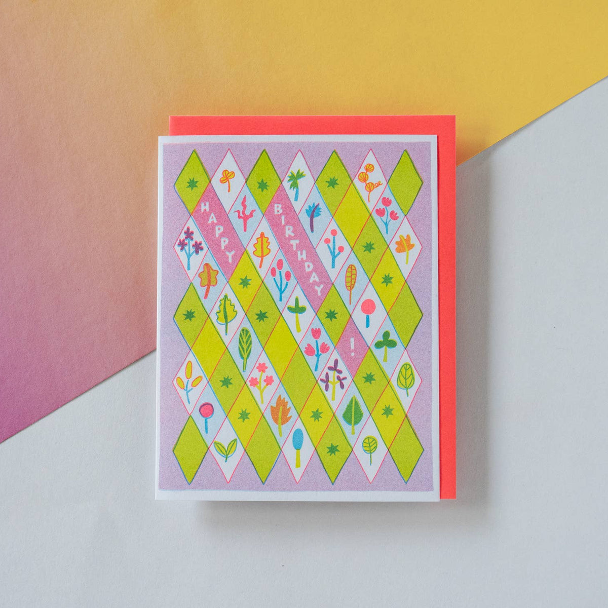 Little Diamonds Birthday - Risograph Greeting Card