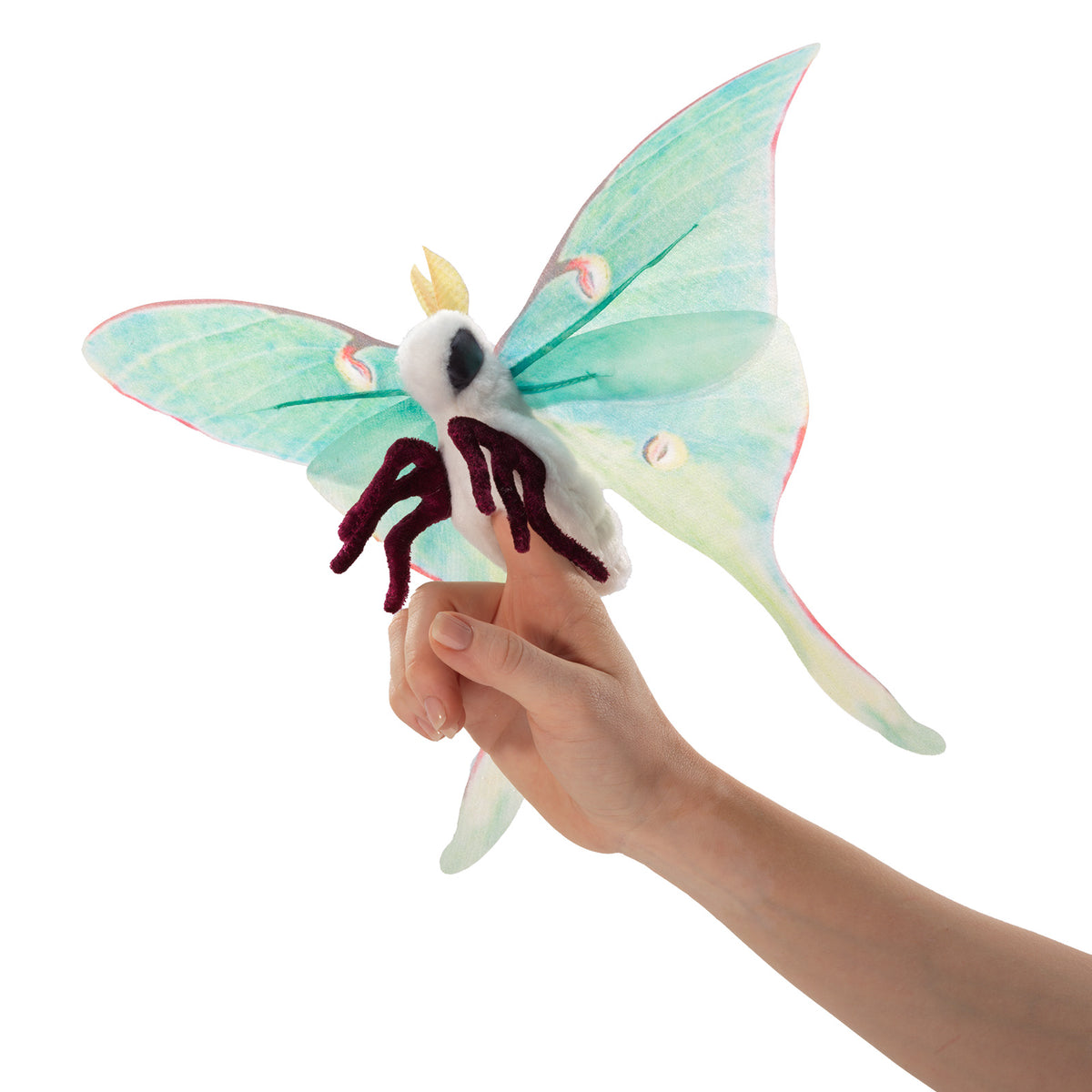 Ruby Puppet Luna Moth Finger Puppet – Ruby Mountain Goods