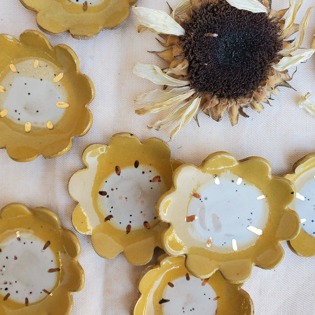 Small Flower Ring Dish - Sunflower