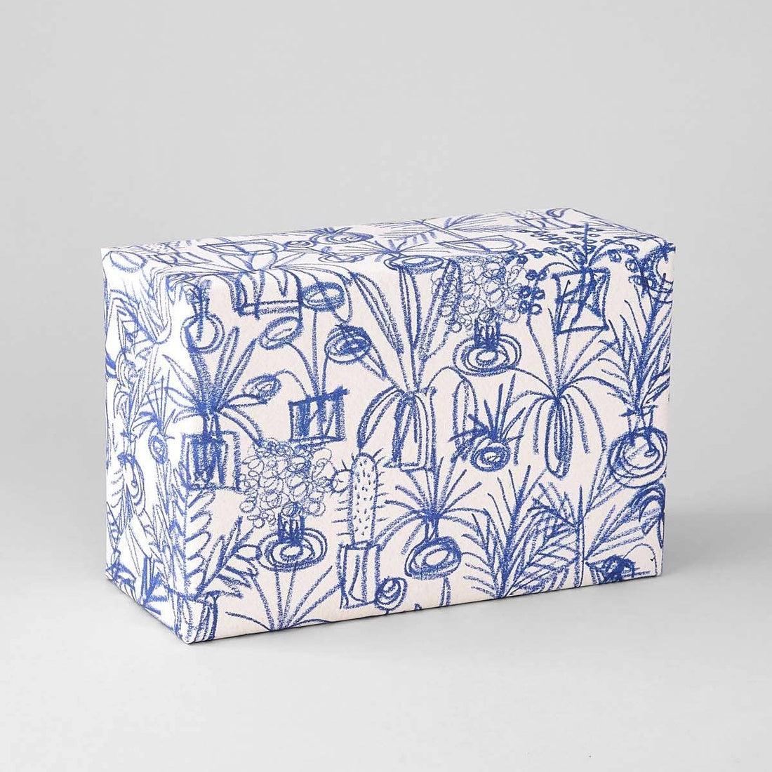 Plants Blue Gift Wrap