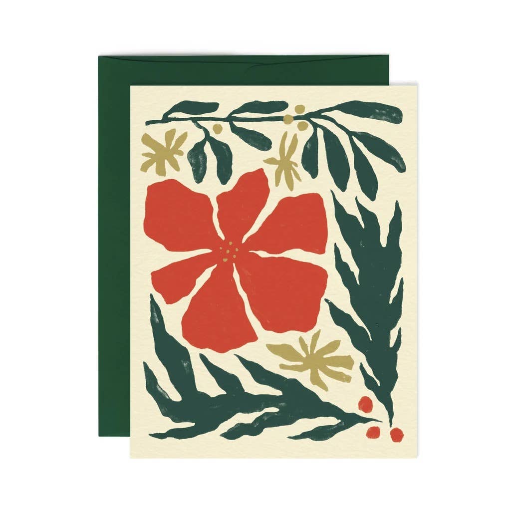 Poinsettia Greeting Card